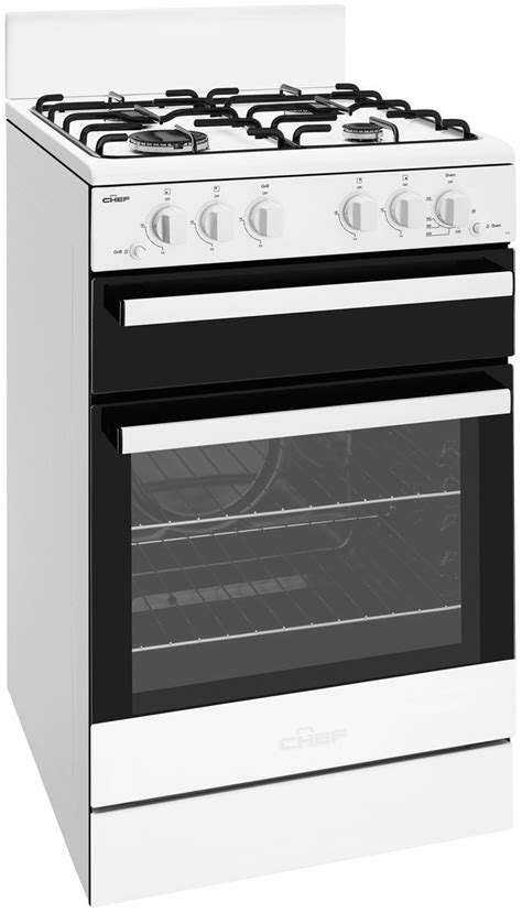 chef cfg503wbng 54cm freestanding natural gas oven stove